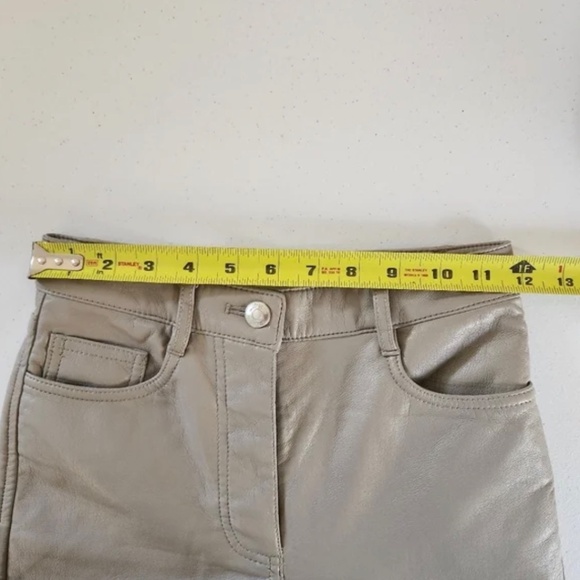 Wilfred Aritzia Faux Vegan Leather Melina Pants High Rise Straight Leg Tan Xs - Picture 7 of 7